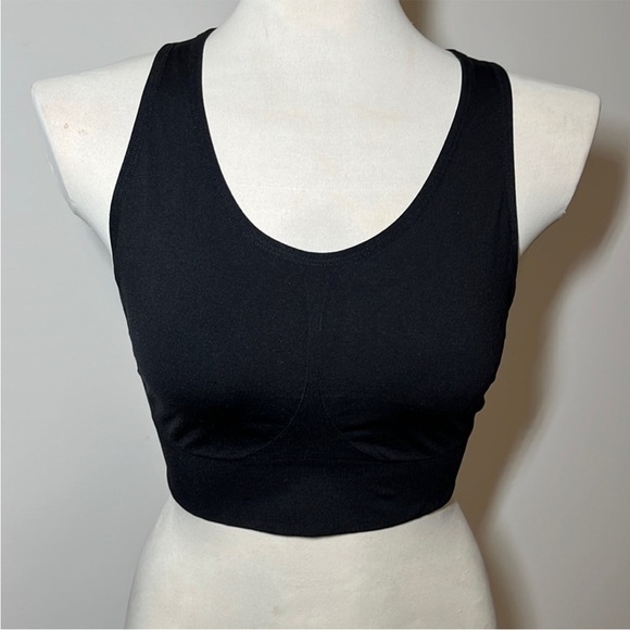 SOMA Black Small Sport Seamless Keyhole Racerback Sports Bra Medium Support - Picture 3 of 9